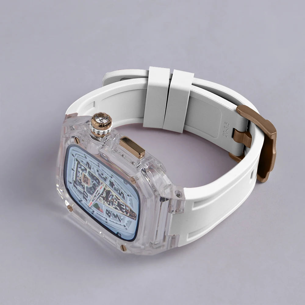 Luxury Transparent Case and Rubber Band Modification Kit for Apple Watch