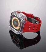 Transparent Luxury Case with Stainless Steel Buckle Band for Apple Watch