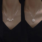 Heart-Shaped Four-Leaf Clover Pendant Necklace