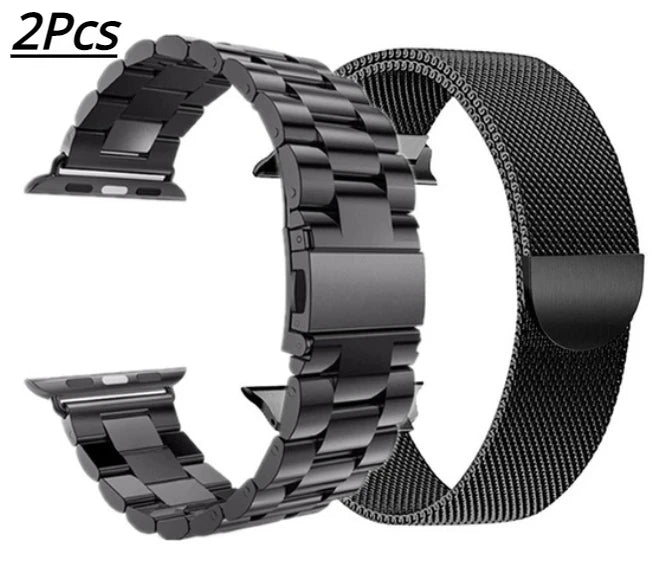 Twin-Pack Stainless Steel Straps for Apple Watch