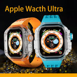 Transparent Luxury Case with Stainless Steel Buckle Band for Apple Watch
