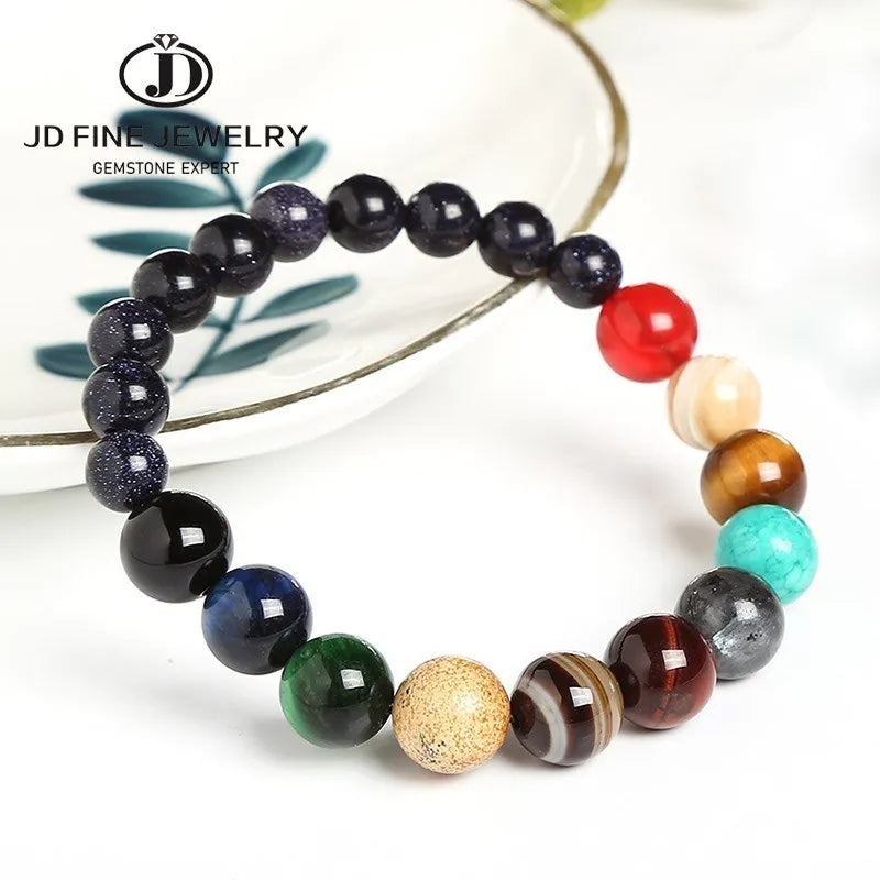 Natural Stone Solar System Bracelet