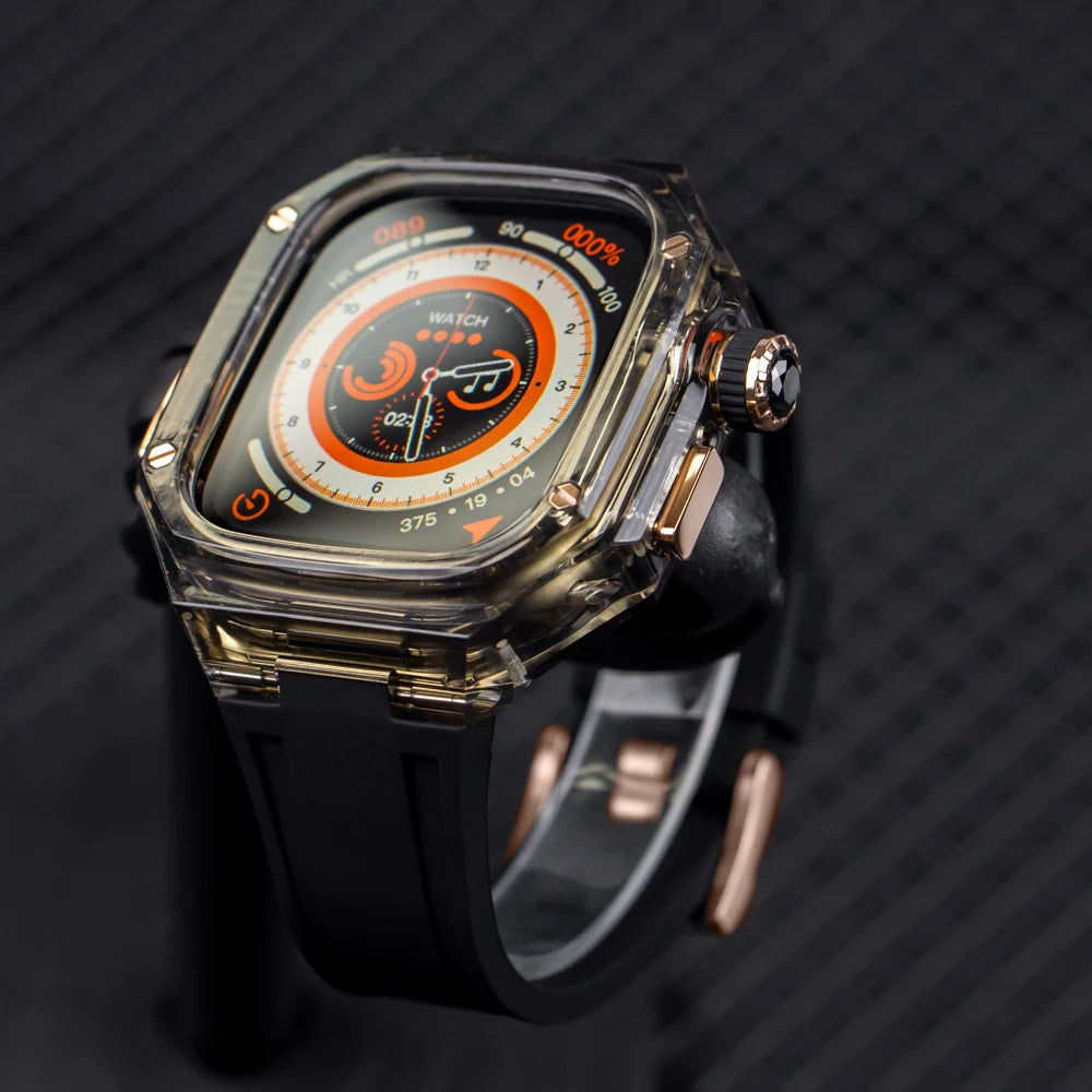 Luxury Transparent Case and Rubber Band Modification Kit for Apple Watch