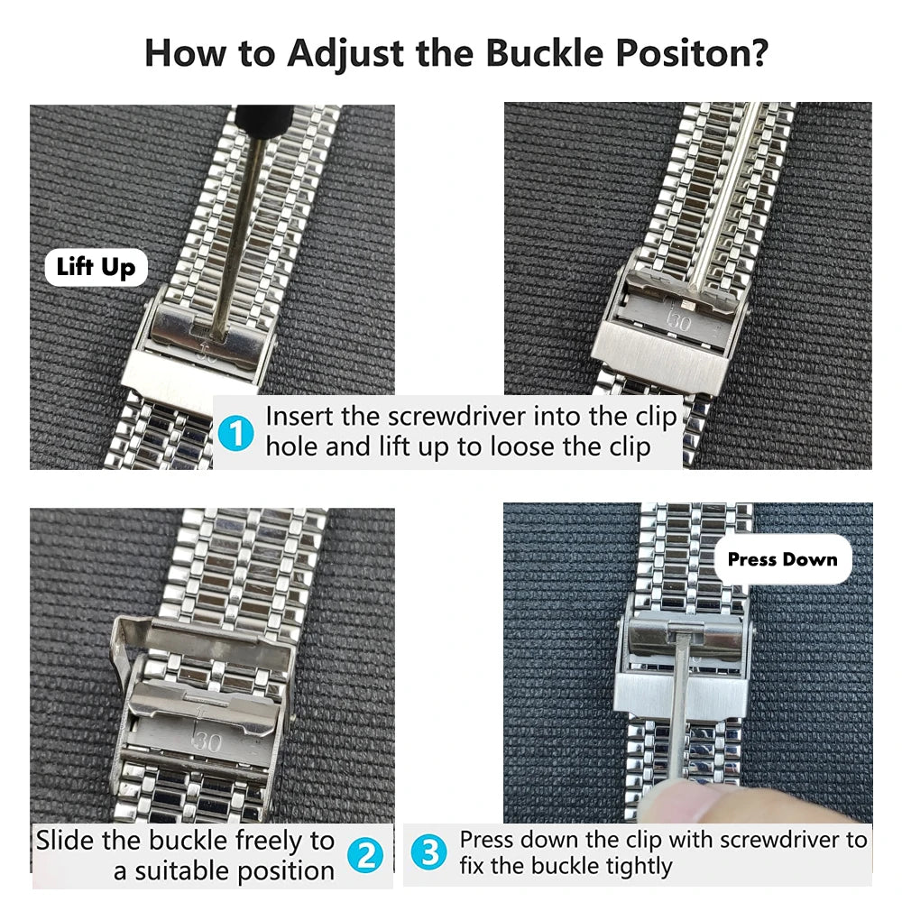 Adjustable Stainless Steel Bracelet strap for Apple iWatch
