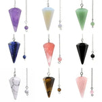 Natural Stone Quartz and Agate Pendulum Pendants for Reiki and Divination
