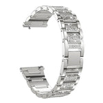 22mm 20mm Stainless Steel Bracelet Strap with Stone for Huawei / Samsung Galaxy Smart Watch