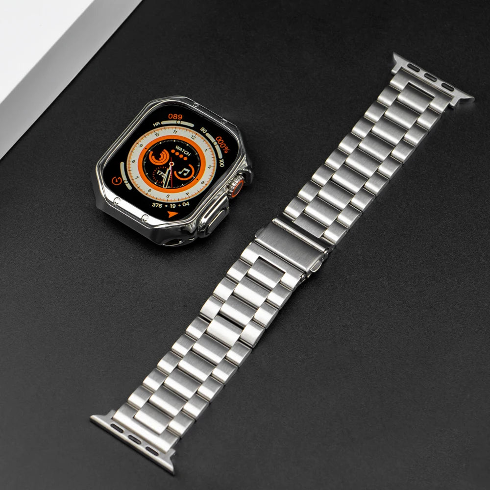 Elegant Stainless Steel Band with TPU Case for Apple Watch