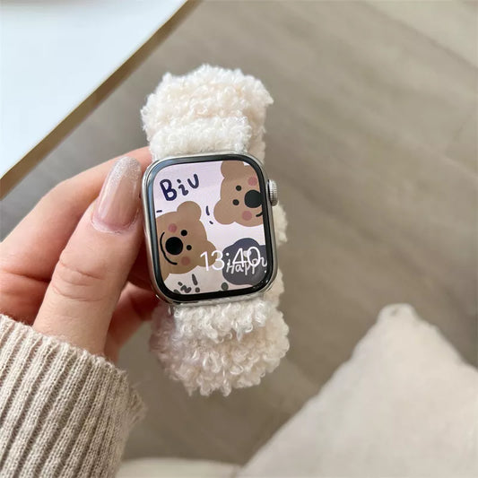 Fleece Elastic Scrunchie Strap For Apple Watch