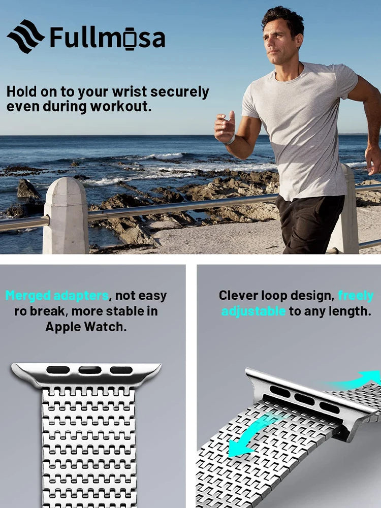 Carbon Steel Magnetic Attraction Strap for Apple Watch