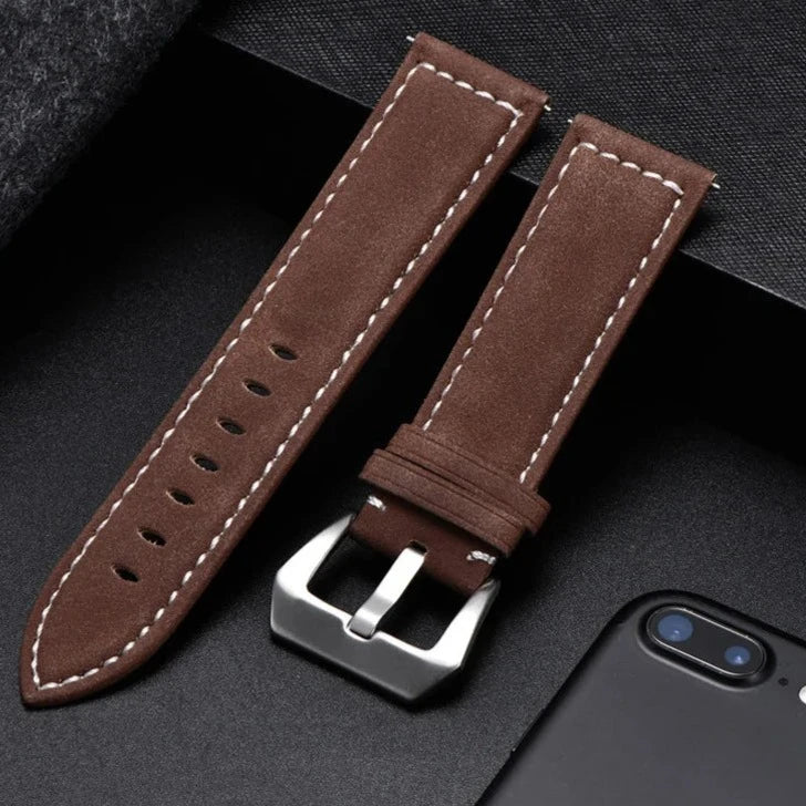 Vintage Matte Genuine Leather Watch Strap