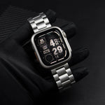 Elegant Stainless Steel Bracelet Band with Protective Case for Apple Watch