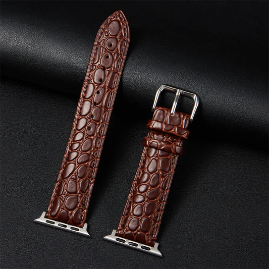 Crocodile Pattern Design Leather Watchband Strap for Apple Watch
