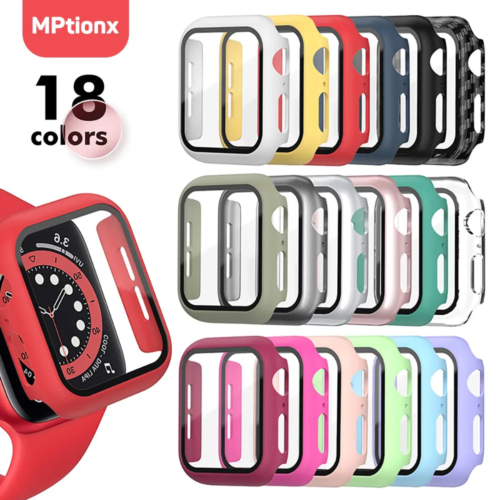 Glass + Matte Watch Cover Protective Case for Apple Watch