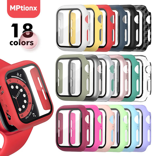 Glass + Matte Watch Cover Protective Case for Apple Watch