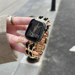 Luxury Metal Leather Strap For Apple Watch