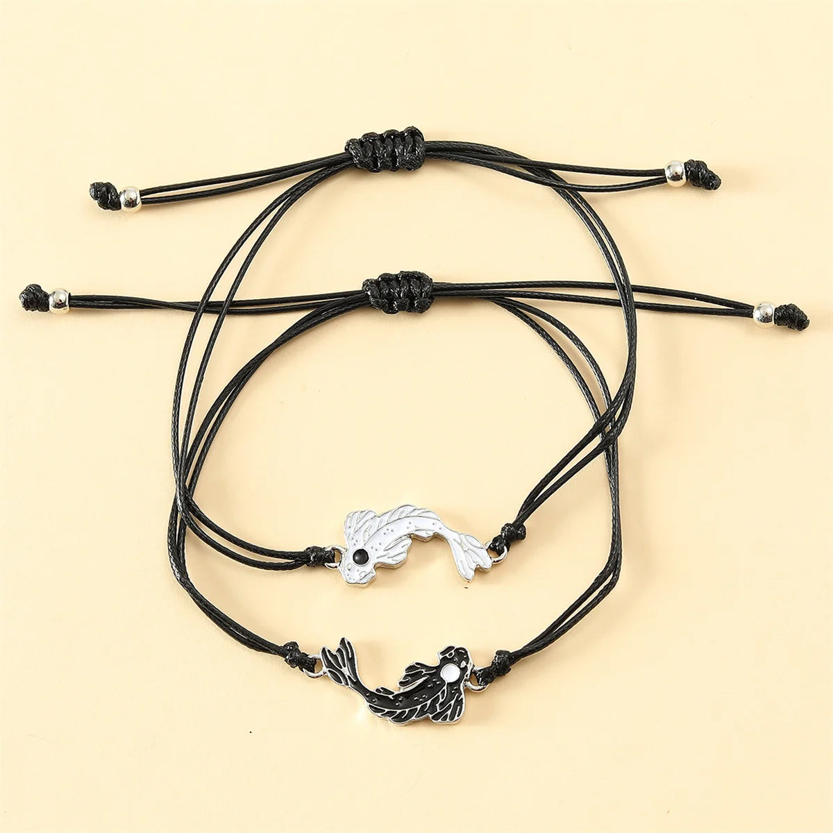 Lovers 2Pcs Set Charm Tai Chi Yin Yang Woven Bracelet for Couples