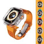 Transparent Luxury Case with Stainless Steel Buckle Band for Apple Watch