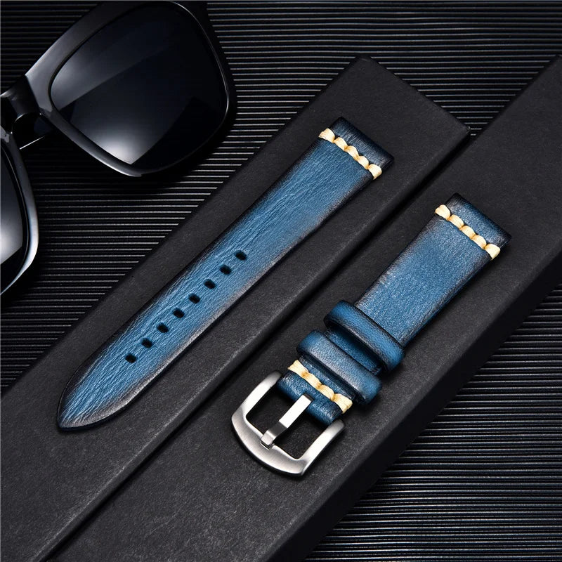 Retro Genuine Leather Watch Strap