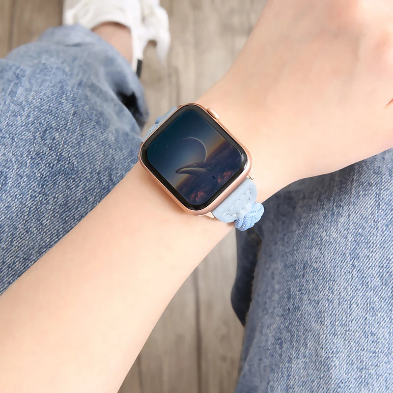 Solo Nylon Strap for Apple Watch: Colour Woven Elastic Wristband