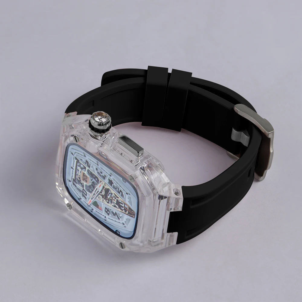 Luxury Transparent Case and Rubber Band Modification Kit for Apple Watch