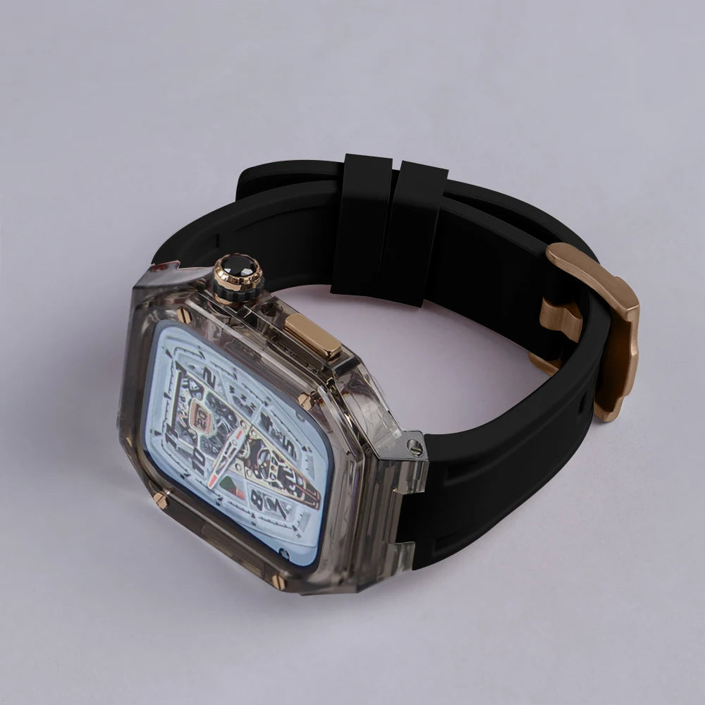Luxury Transparent Case and Rubber Band Modification Kit for Apple Watch