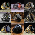 Vintage Punk Big Black Zircon Stone Rings