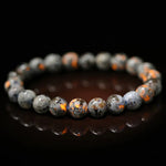 Natural Flame Stone Beaded Bracelet for Chakra and Meditation