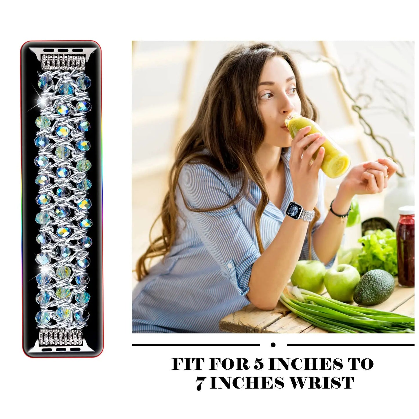 Glitter Pearl Bracelet Band Compatible with Apple Watch
