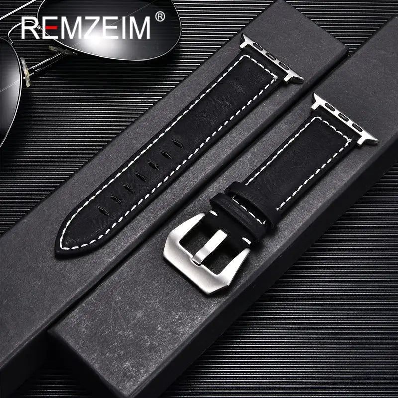 Matte Leather Strap For Apple Watch