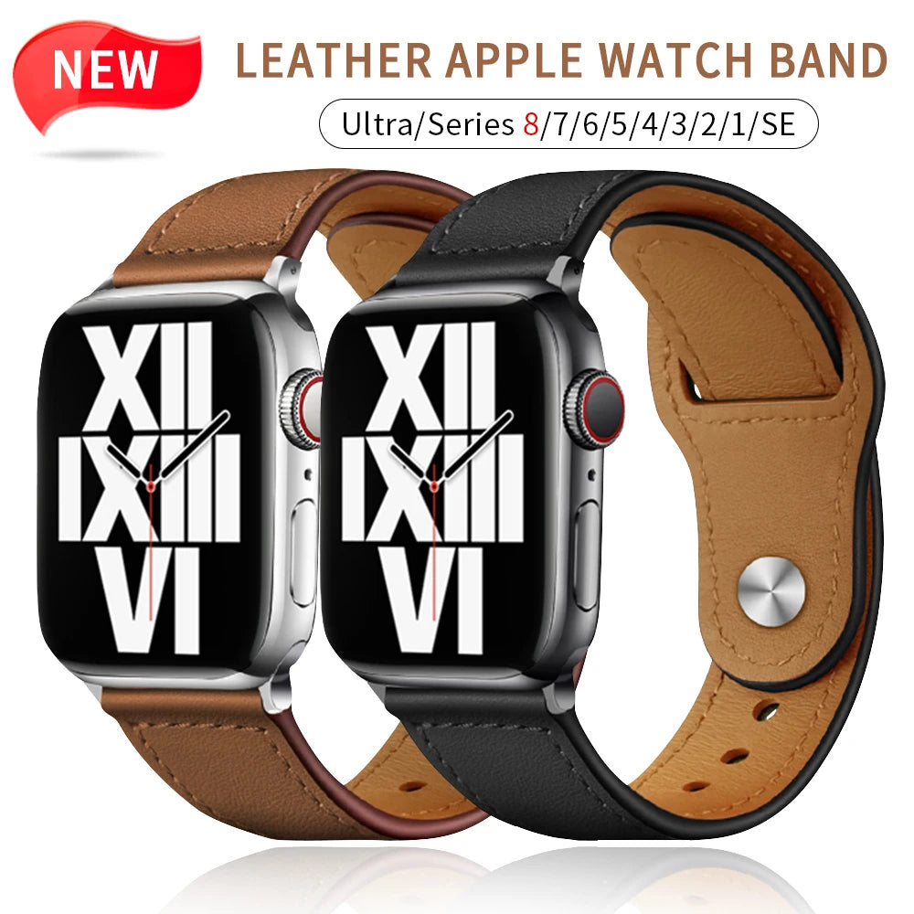 Business Real Leather Strap For Apple Watch Band