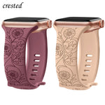 Floral Engraved Strap For Apple Watch