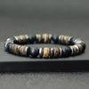 Vintage Men's Beaded Bracelet with Natural Stones and Wood