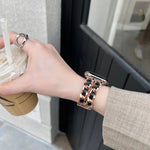 Luxury Metal Leather Strap For Apple Watch
