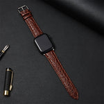 Crocodile Pattern Design Leather Watchband Strap for Apple Watch