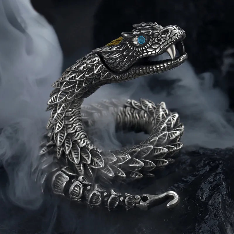 Rattle Snake Retro Style metal Bracelet