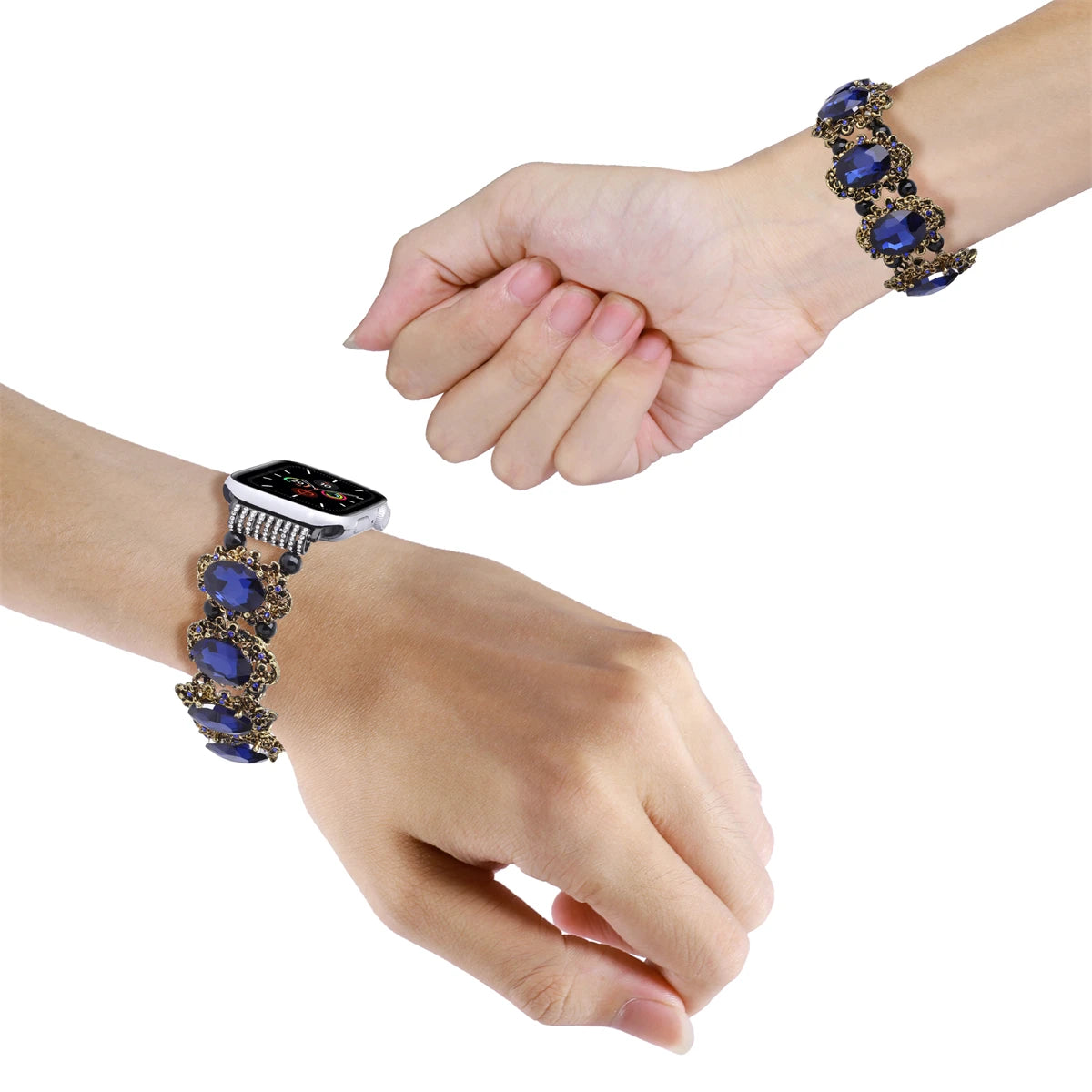 Gemstone Stainless Steel Apple Watch Band