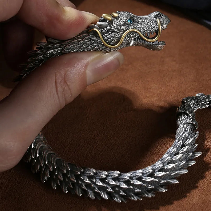 Dragon Vintage Retro Style Three-dimensional Metal Bracelet
