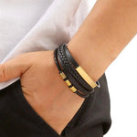 Classic Men's Multi-Layer Leather Bracelet
