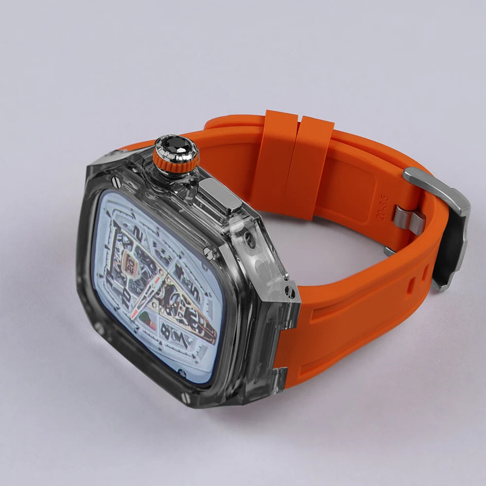 Luxury Transparent Case and Rubber Band Modification Kit for Apple Watch