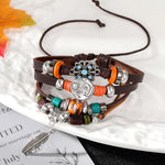 Vintage Gothic Punk Multilayer Leather Bracelet