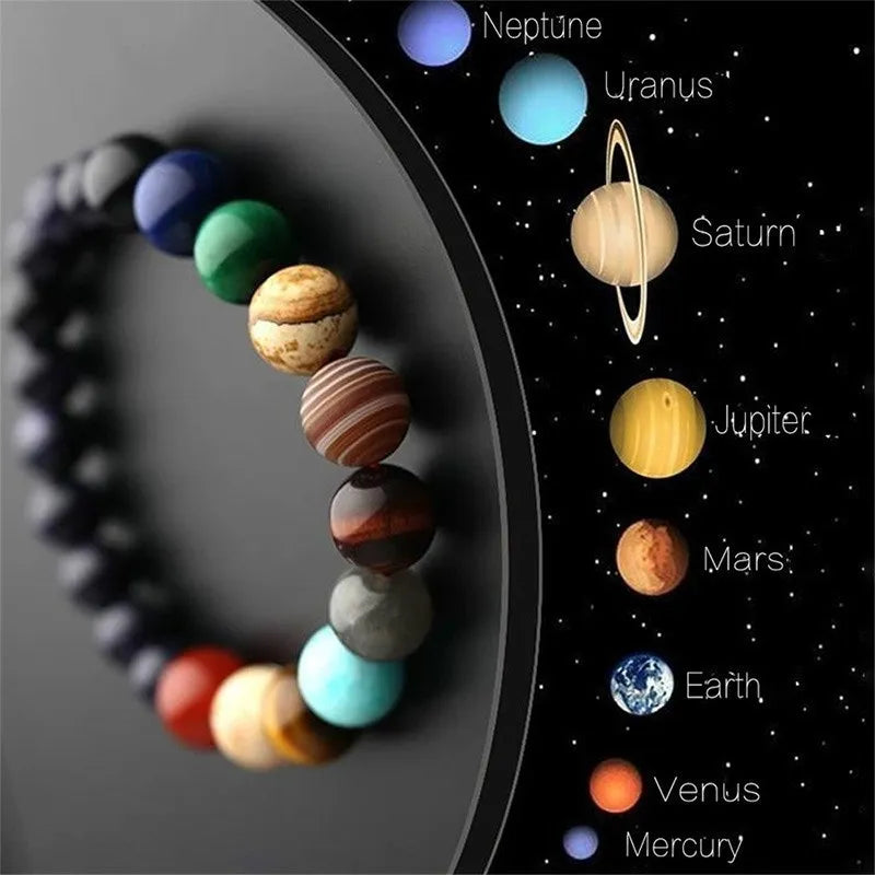 Natural Stone Solar System Bracelet