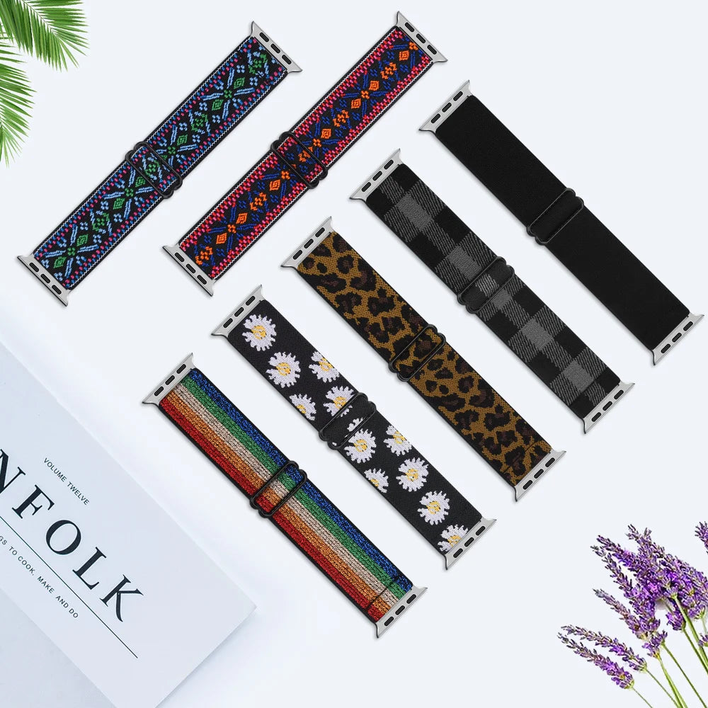 Adjustable Elastic Nylon SmartWatch Band For iWatch