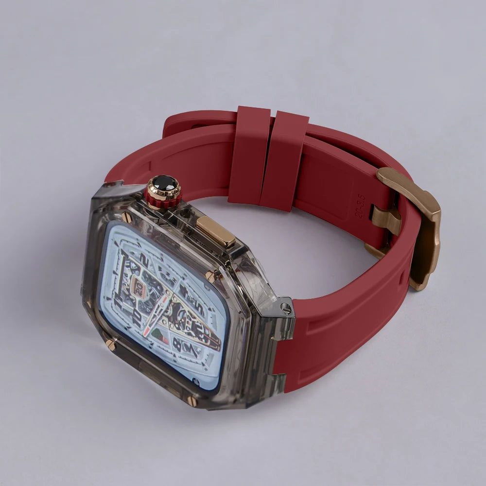 Luxury Transparent Case and Rubber Band Modification Kit for Apple Watch