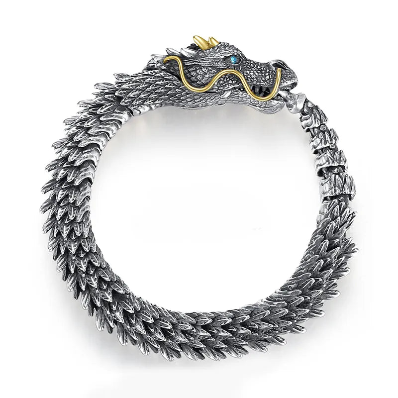 Dragon Vintage Retro Style Three-dimensional Metal Bracelet