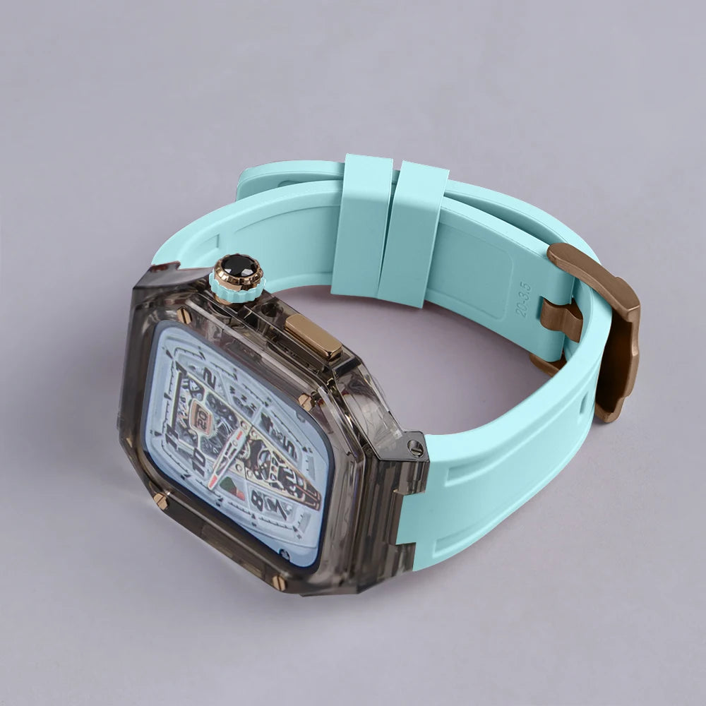 Luxury Transparent Case and Rubber Band Modification Kit for Apple Watch