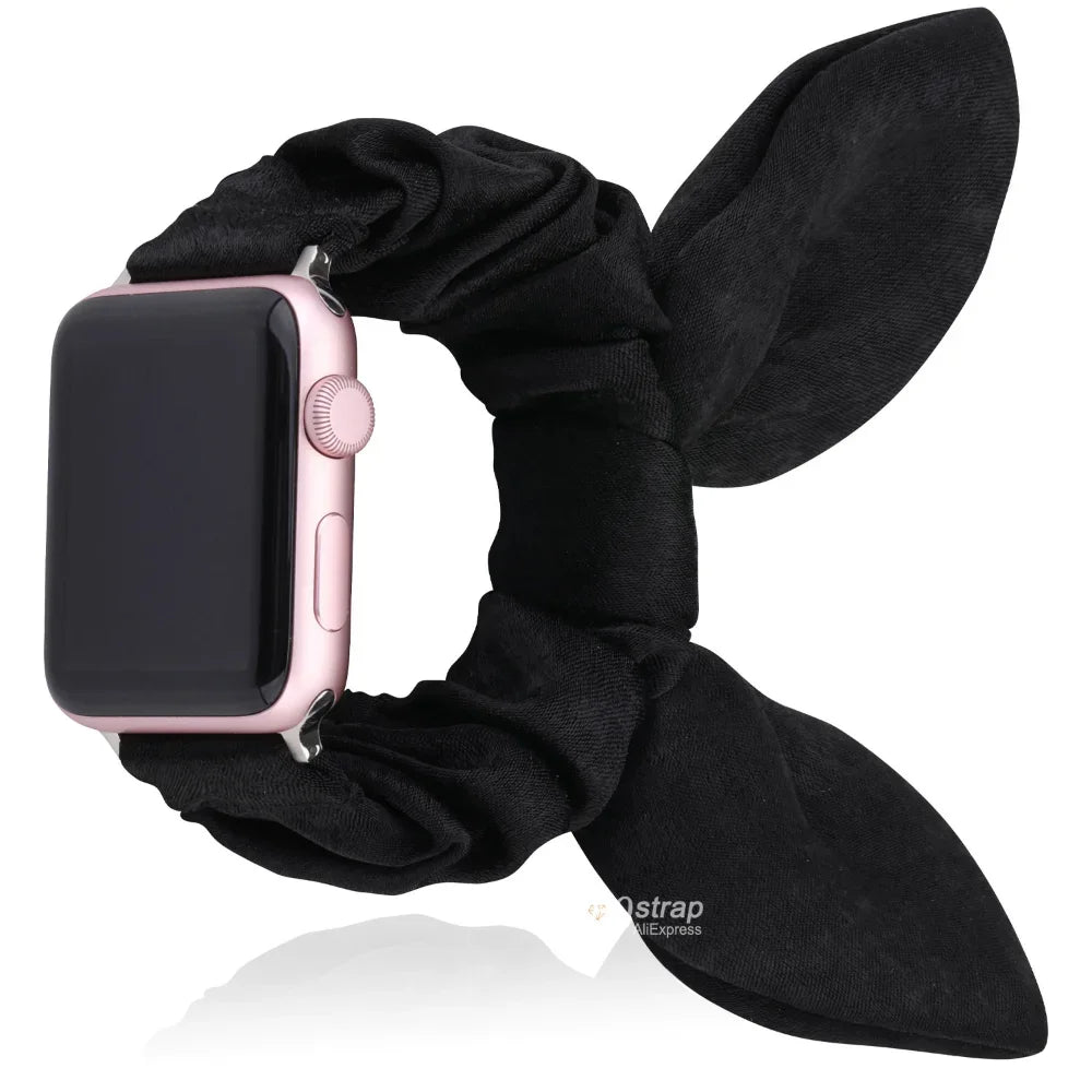 Scrunchie Elastic Strap with ribbon bow for Apple Watch