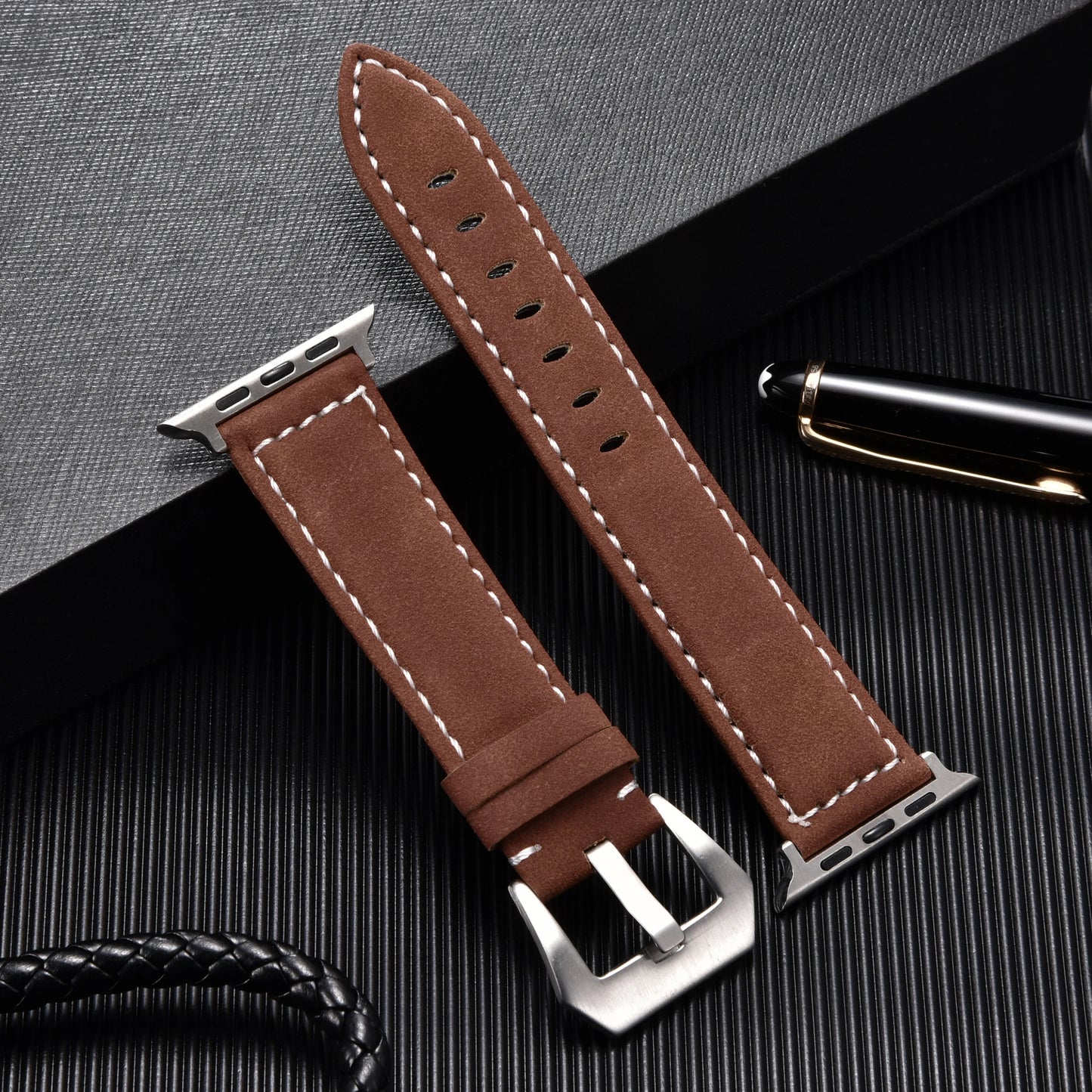 Retro Style Leather Strap for Apple Watch