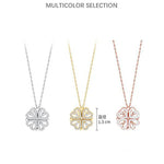 Heart-Shaped Four-Leaf Clover Pendant Necklace