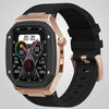 Black Bezel + Rose Gold Case (with Black Strap) / 45mm