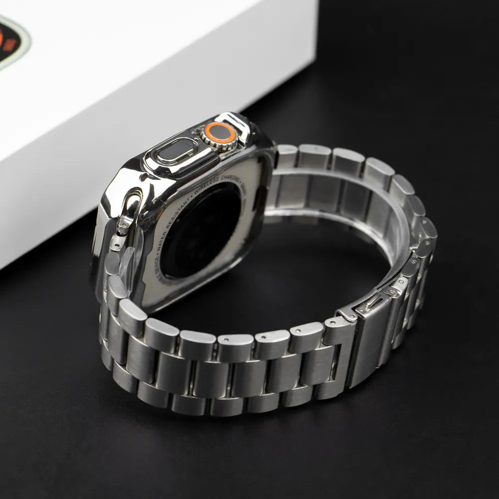 Elegant Stainless Steel Band with TPU Case for Apple Watch